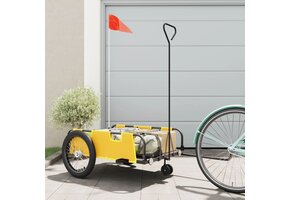 Fietstrailer oxford stof en ijzer geel en zwart