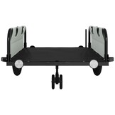 Fietstrailer oxford stof en ijzer grijs en zwart