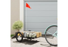 Fietstrailer 126x63x34 cm ijzer zwart