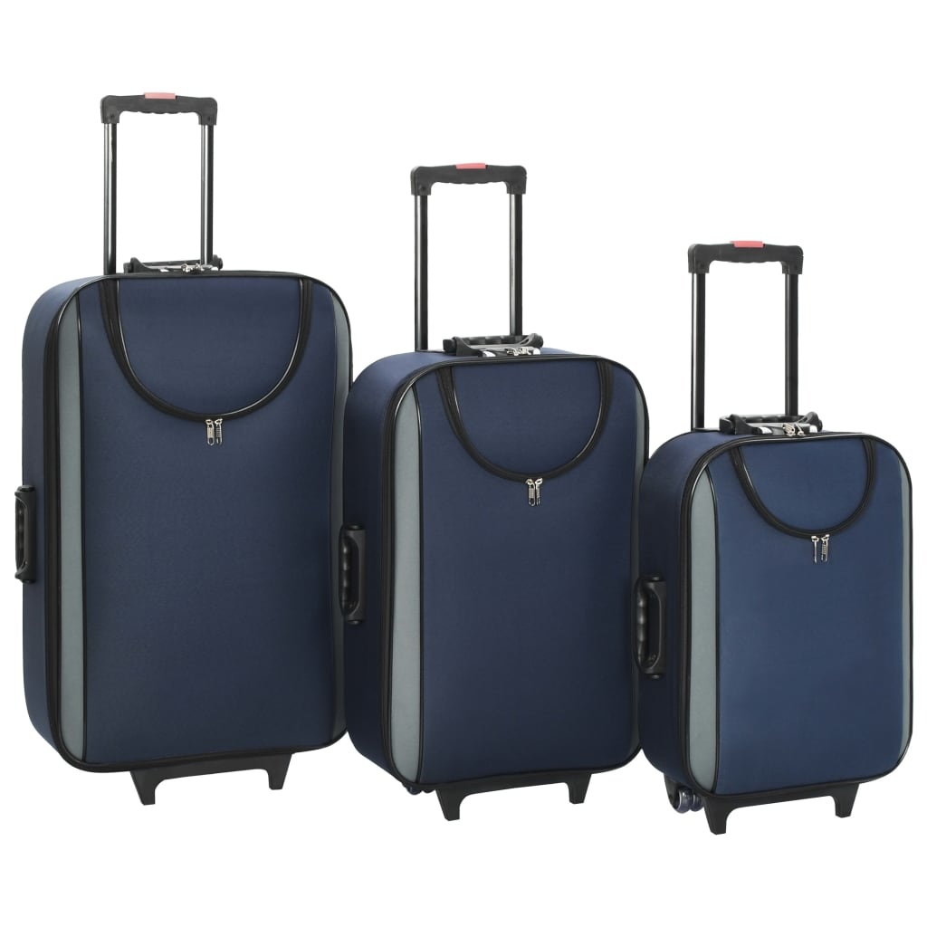 Zachte trolleys 3 st oxford stof marineblauw
