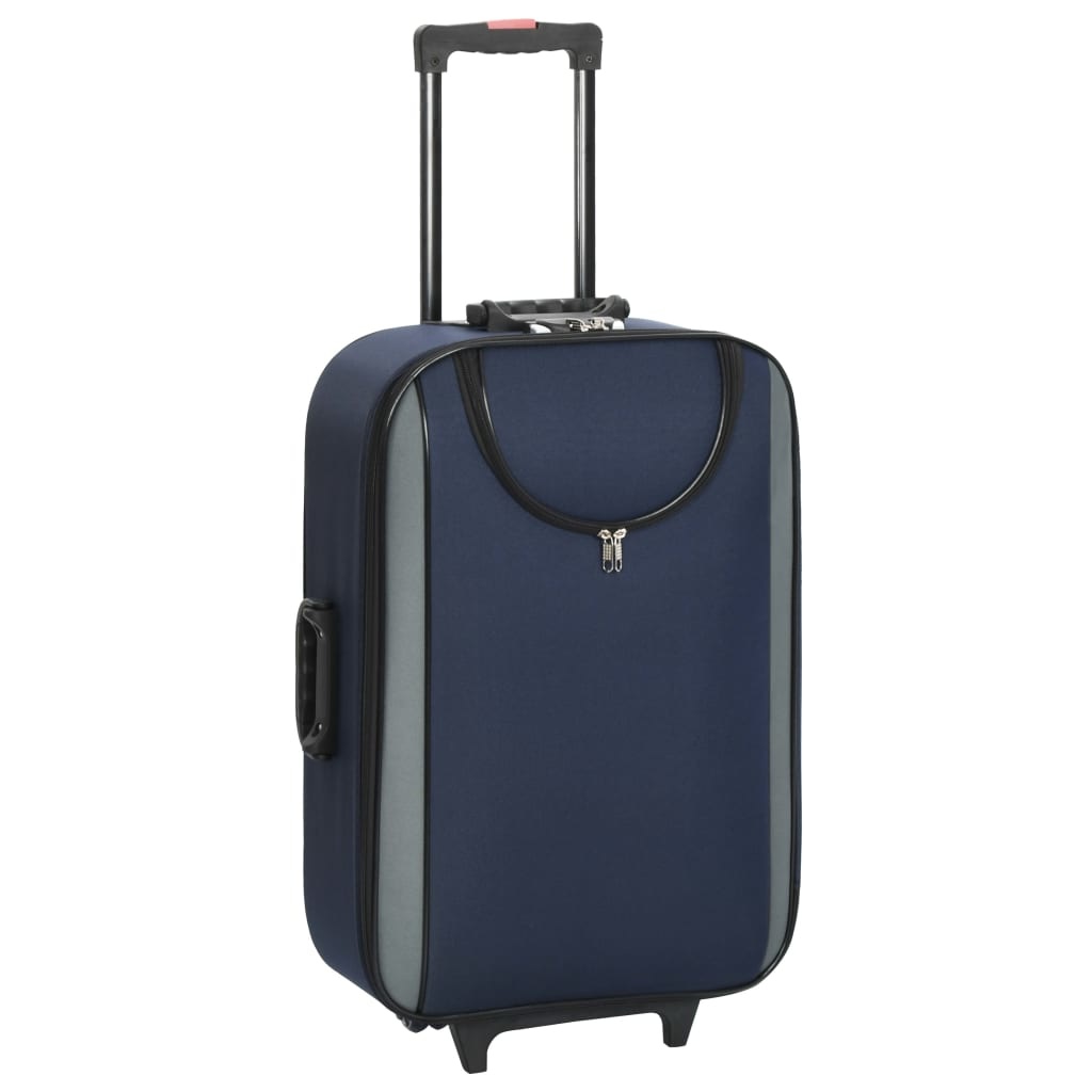 Zachte trolleys 3 st oxford stof marineblauw