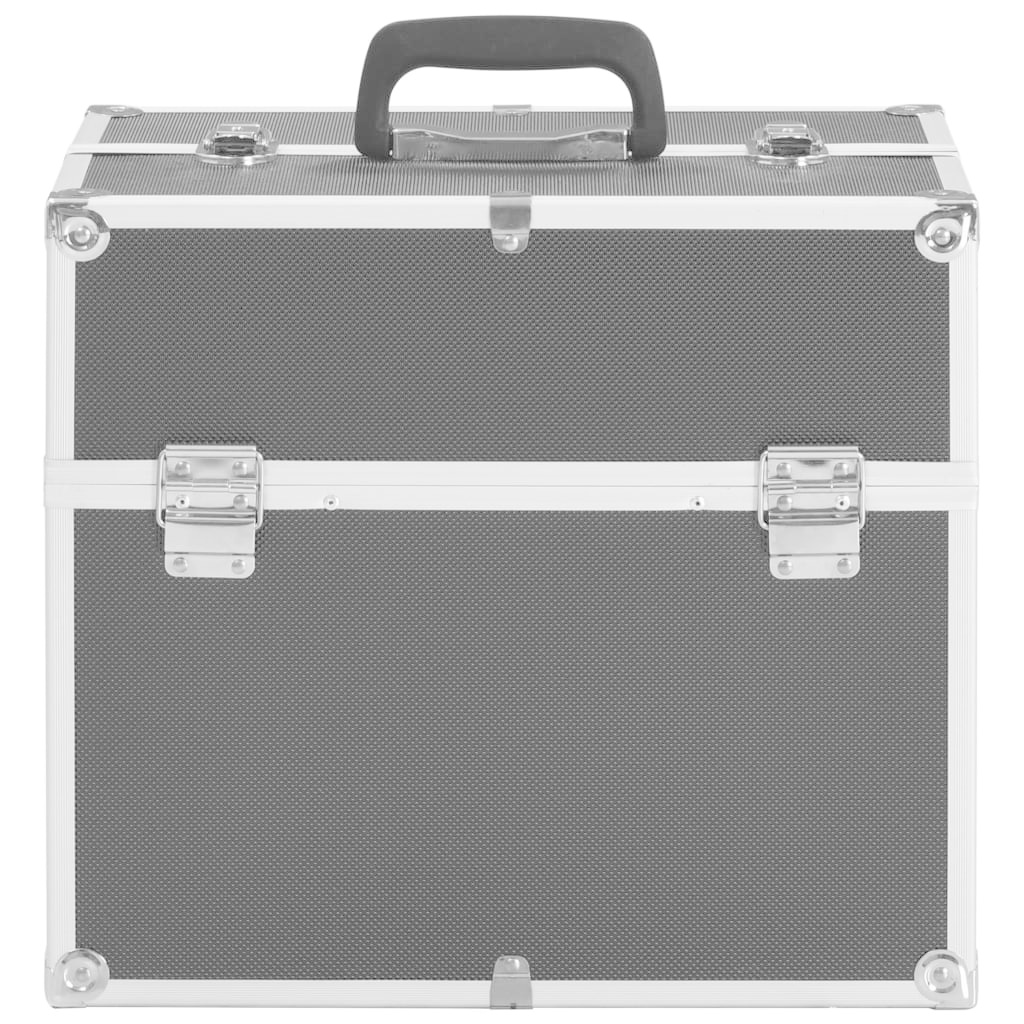 Make-up koffer 37x24x35 cm aluminium zwart