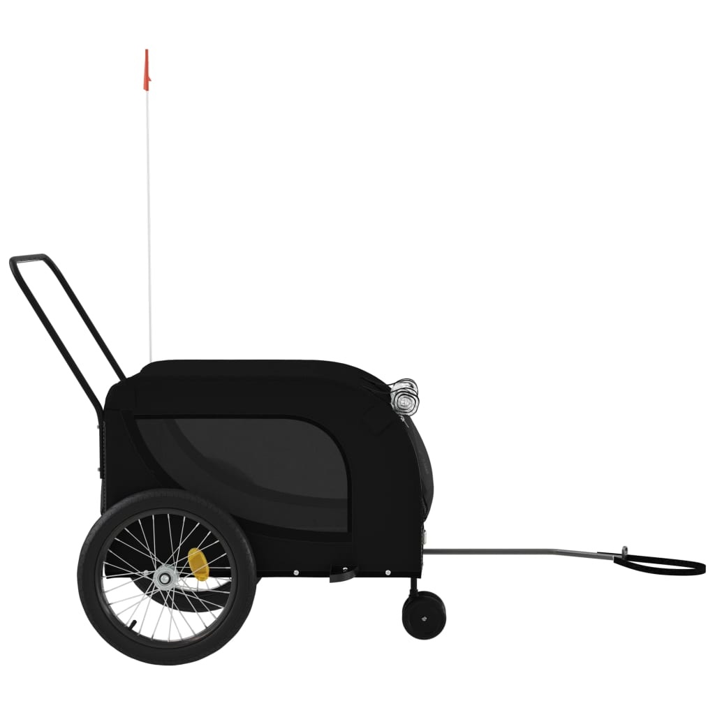 Hondenfietstrailer oxford stof en ijzer zwart