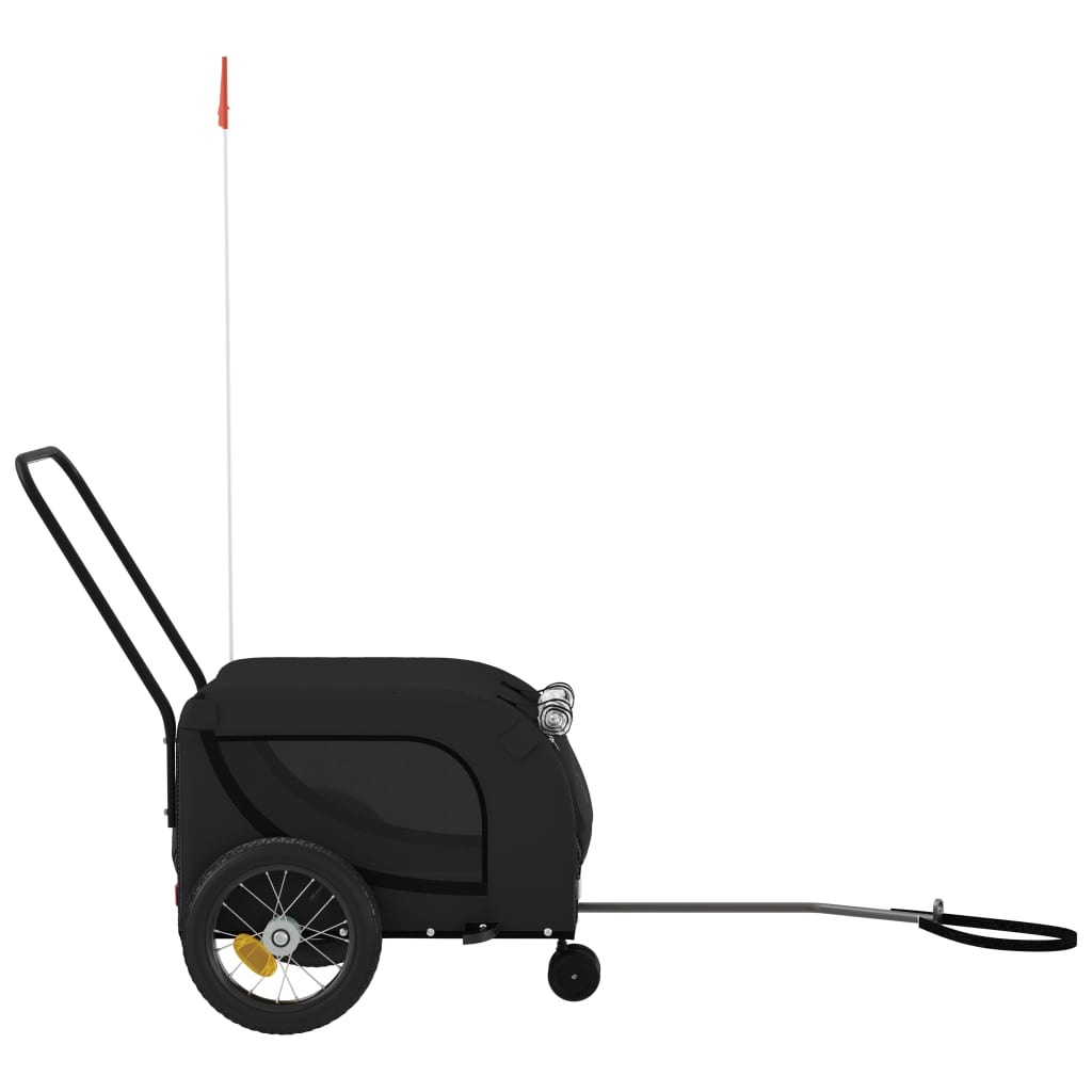 Hondenfietstrailer oxford stof en ijzer zwart