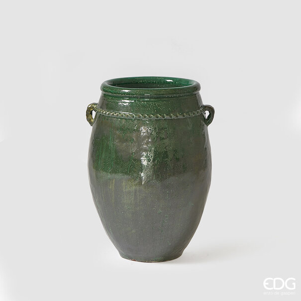 Enzo De Gaspari Green Vase 'Fenice Anfora' (H58cm / ø50cm)