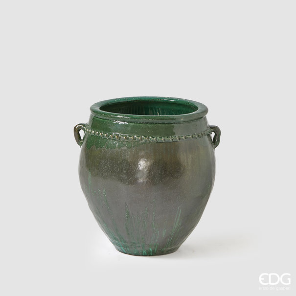 Enzo De Gaspari Green Vase 'Fenice Anfora' (H69cm / ø42cm)