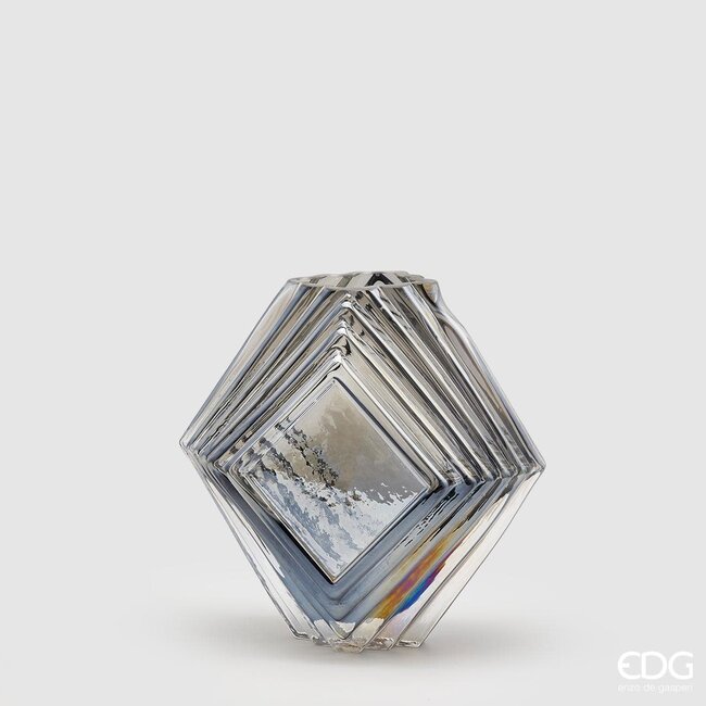 Enzo De Gaspari Vase en verre 'Rombo' (H29cm / ø30cm)