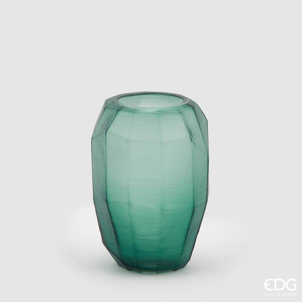 Enzo De Gaspari Vase en verre vert (H28cm / ø19cm)