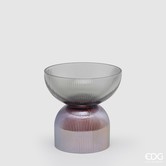 Vase / Bol en verre en 2 couleurs (H23cm / ø22cm)