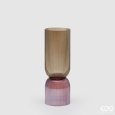 Vase cylindrique en verre en 2 couleurs (H37cm / ø12cm)
