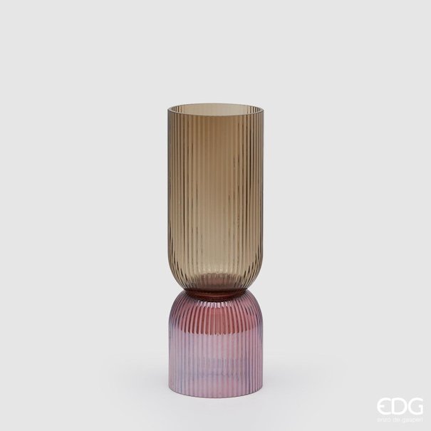 Enzo De Gaspari Cilindrical Glass Vase in 2 colors (H37cm / ø12cm)