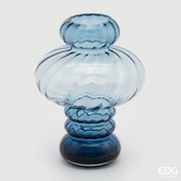 Blue Glass Vase 'Ampolla' (H32cm / ø25cm)