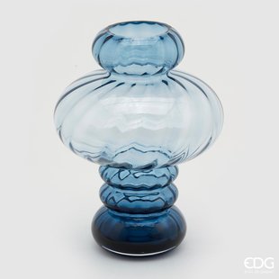 Vase en verre bleu 'Ampolla' (H32cm / ø25cm)
