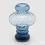 Blauwe glazen vaas 'Ampolla' (H32cm / ø25cm)