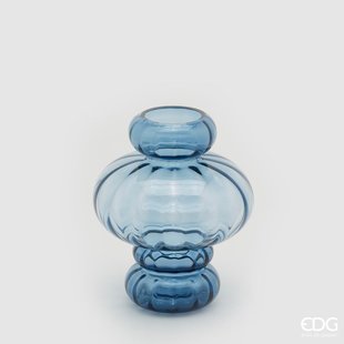 Blue Glass Vase 'Ampolla' (H23cm / ø19cm)