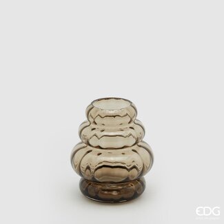 Enzo De Gaspari Vase en Verre Fumé '3 Strati' (H17cm / ø14cm)