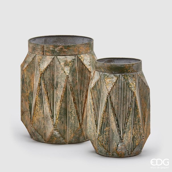 Enzo De Gaspari Metal Vase Set (H35 & H30)