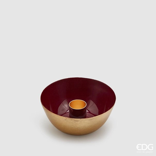 Enzo De Gaspari Charming Red & Gold Candle Holder (H4cm / ø10cm)