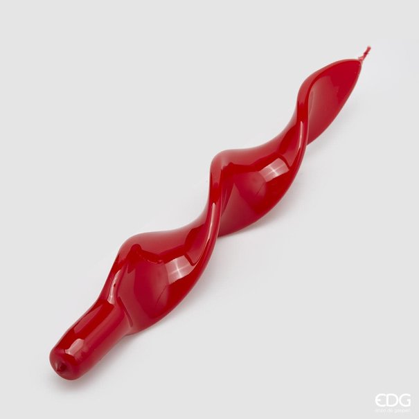 Enzo De Gaspari Curled Candle in Red (27cm)