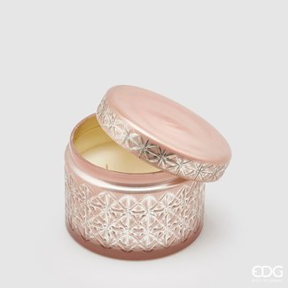 Enzo De Gaspari Glazen geurkaars in roze (H10cm D14cm)