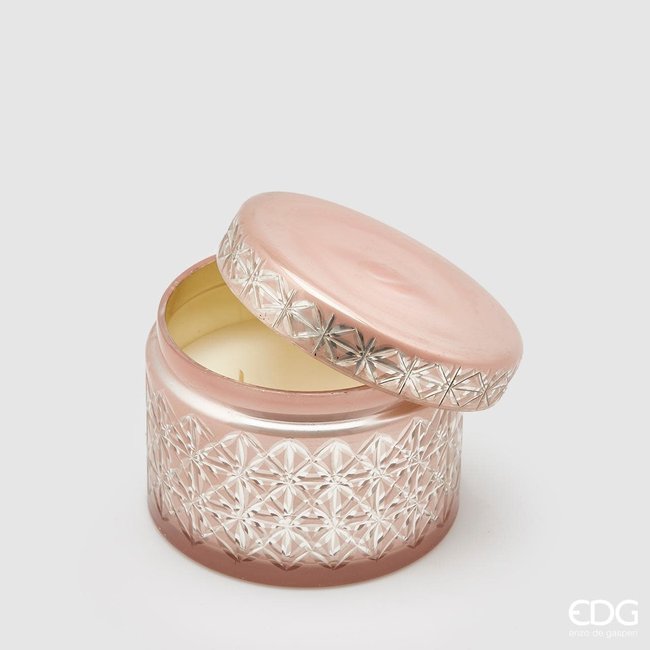 Enzo De Gaspari Bougie parfumée en verre rose (H10cm D14cm)