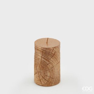 Bougie en style bois (H10,5cm / D7cm)