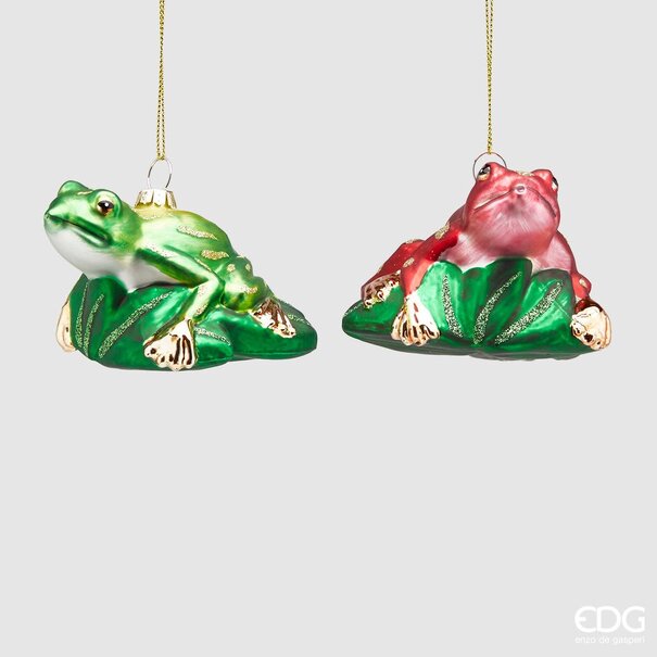 Enzo De Gaspari Christmas Ornament Frog (green)