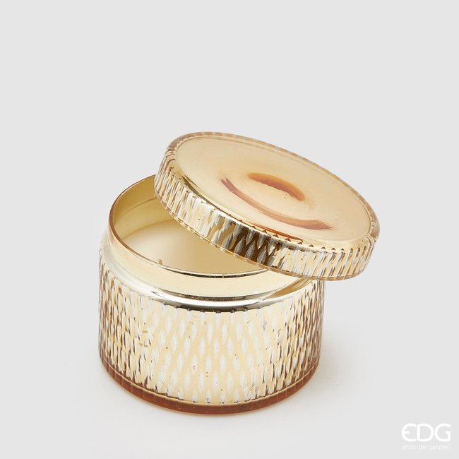 Enzo De Gaspari Glazen geurkaars in goud (H10cm D14cm)