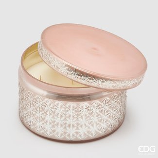 Enzo De Gaspari Glazen geurkaars in roze (H13cm D20cm)