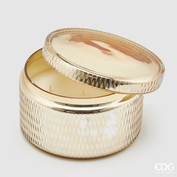 Enzo De Gaspari Glazen geurkaars in goud (H13cm D20cm)