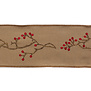 Embroidery with Berry on Twigs Ribbon 10cm (Price per meter)