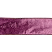 Fluweelband in Weefsel in Paars / Aubergine 6,4cm (prijs per meter)