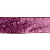 Velvet Ribbon in Tissue in Purple / Aubergine 6,4cm (price per meter)