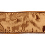 Ruban de velours en tissu Cognac / Or 6,4cm (prix au mètre)