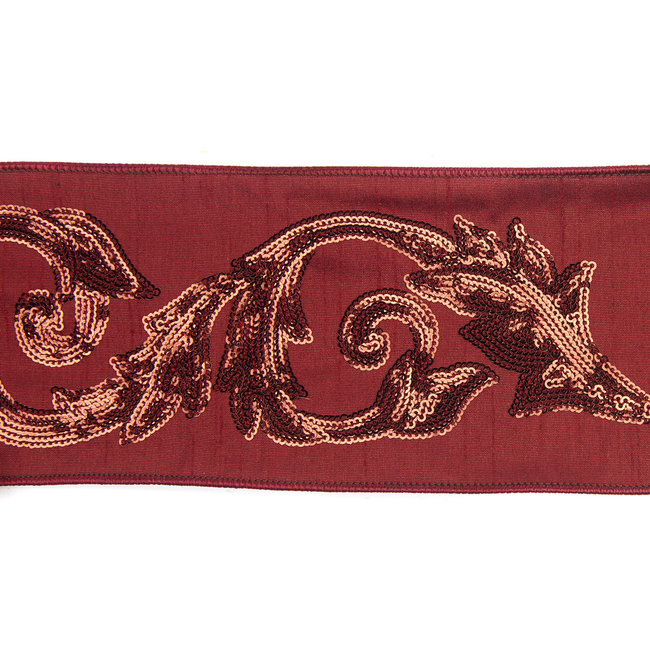 Acanthus Leaf Ribbon in Bordeaux 10cm (prijs per meter)