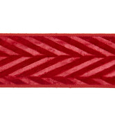 Fluweel reliëf rood lint 6,4cm (prijs per meter)