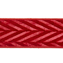 Fluweel reliëf rood lint 6,4cm (prijs per meter)