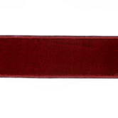 Velvet Ribbon with Tissue in Burgundy / Red 6,4cm (Price per Meter)