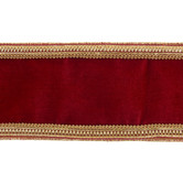 Velvet Ribbon with Trimmed Edges in Burgundy 10cm (Price per Meter)