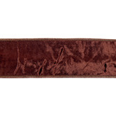 Ruban dos en tissu velours marron 6,4 cm (Prix au mètre)