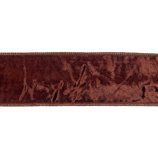 Velvet Tissue Back Ribbon in Brown 6,4cm (Price per Meter)