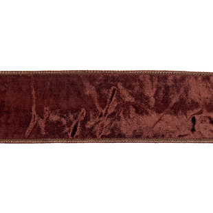 Velvet Tissue Back Ribbon in Bruin 6,4 cm (Prijs per Meter)