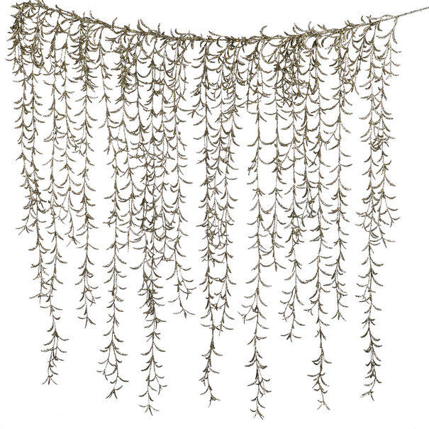 Hanging Willow Leaf Garland in Champagne (91cm)