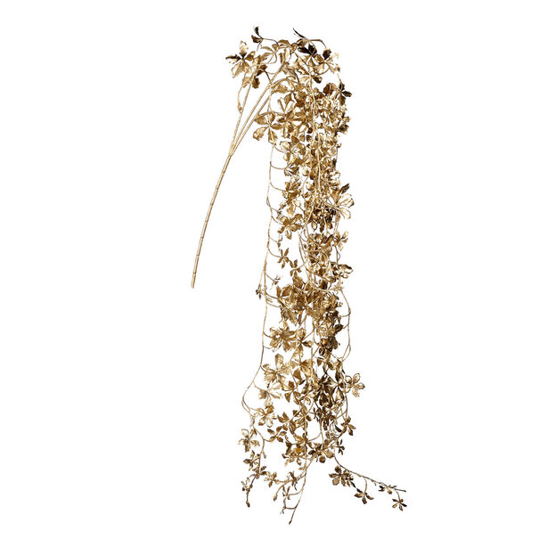Metallic Hanging Wild Flowers on Stem in Gold (99cm)