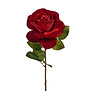 Velvet Rose on Stem in Red/Burgundy (48cm)