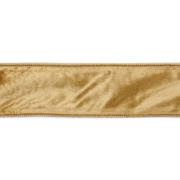 Fluweelband Goud 6,4cm (Prijs per Meter)
