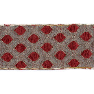 Metallic Lint Rood / Goud 10cm (Prijs per Meter)