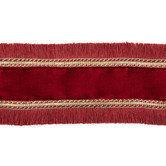 Velvet Fringed Edges Ribbon Red/Burgundy 10cm (Price per Meter)