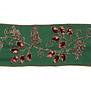 Embroidery Leaf Grape Ribbon Green/Copper 10cm (Price Per Meter)