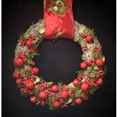 Hanging Christmas Wreath ø 32cm (red)